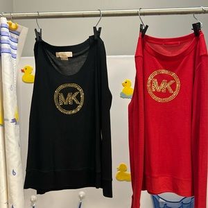 MK used tops one red one black both size medium
